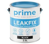 Prime Black LeakFix Liquid Rubber Coating 2.5L - Instant Waterproof Roof Sealant for Leaks, Cracks, Roof Repairs, Gutters, Drainpipes, Concrete, Brick & Metal Surfaces - One Coat Seal & Waterproofer