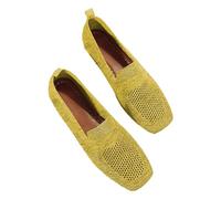 Prime+Deal Womens Shoes Ladies Trainers Slip On Women's Wide Fit Breathable Mesh Walking Running Shoes Comfortable Arch Support Soft Sole Wide fit Walking Shoe Women Yellow 5.5