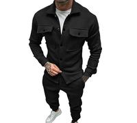 Prime Deals Cocila Men's Fall Breathable Wrinkle Two Breathable Suit Roll Sleeve Shirt Pants Set Suit with Tie for Boys Men'S Tracksuits Full Set 4Xl Mens Shorts Tracksuit Set H Outlet Clearance Uk