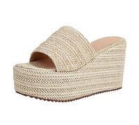 prime.deals october 8-9 Cushion Walk Sandals for Women New Casual Slipper Lady Slides With Square Head Hollowed Out Ladies Women Beach Flip Flops wide fit wedge sandals Beige 5