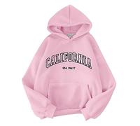 Prime Deals of The Day Black of Friday Oversized Hoodie Women Plus Size Letter Print Hooded Sweatshirts Casual Loose Hooded Pullover Blouse Soft Long Sleeve Women Clothing Sale Clearance