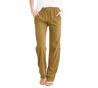 Prime Deals of The Day Prime Sale Bohemian Pants for Women Plus Size Palazzo Pants Stretchy Capri Pants for Women Womens Yoga Pants Fold Over Items 1P Coffee