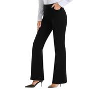 Prime Deals of The Day Prime Sale Womens Stretch Bootleg Work Trousers Ladies Tummy Control Professional Suits Pants Bootcut Office Pants Plus Sizes Bottoms One Pound Items A Black