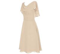 prime deals of the day Summer Dresses for Women Uk Plus Size Fashion Chiffon Solid Color Maxi Dress Elegant Pleated Crew Neck Wedding Gown Dress summer midi dresses for women uk tshirt dress women uk