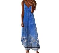 Prime Deals of The Day Today Only Womens Summer Maxi Dresses Strappy Boho Floral V Neck Casual Tank Dress Beach Cover Ups Bohemian Long Sundress Travel Must Haves for Women