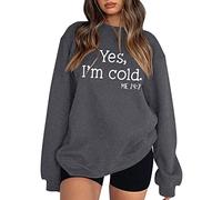 Prime Deals of The Day Tunic Sweatshirt for Women Womens Autumn And Winter Loose Top Funny Letter Print Series Shoulder Sleeve Hoodless Black of Friday Deals 2024 Men (Dark Gray, M)