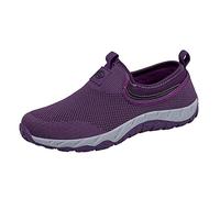 Prime .Deals of The Day Womens Trainers Wide Fit Wedge Athletic Sneakers Casual Fashion Non Slip Jogging Shoes Lightweight Low Top Lace Up Slip on Orthopaedic Shoes for Women Purple 6