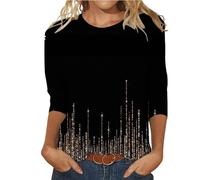 Prime Deals Plus Size Shirt for Women Women's Sequin T Shirt Design Three Sleeved Round Neck Fashion Top Summer Clothes My Orders Amazon My Orders Amazon UK Yellow