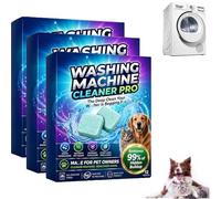Prime Drum Washing Machine Cleaner Tablets, Pet Hair Remover & Deep Clean for Front Top Load Washer, 12 Pack Limescale Descaler Clean the Inner Drum and Laundry for All Washing Machines，3 Packs