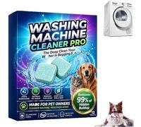 Prime Drum Washing Machine Cleaner Tablets, Pet Hair Remover & Deep Clean for Front Top Load Washer, 12 Pack Limescale Descaler Clean the Inner Drum and Laundry for All Washing Machines，1 Pack