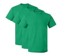 Prime fashions 3 Pack Kids Crew Neck Short Sleeve T Shirts Unisex Classic Fit Plain Cotton Rich Shirt Kelly Green 3-4 Years