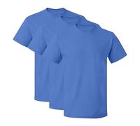 Prime fashions 3 Pack Kids Crew Neck Short Sleeve T Shirts Unisex Classic Fit Plain Cotton Rich Shirt Royal Blue 3-4 Years