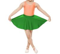 Prime fashions Girls Shiny Nylon Ballet Skirt Kids Gymnastics, Dance, Circular Skirt (5-6 Years, Green)