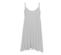 Prime fashions Ladies Camisole Cami Flared Skater Womens Strappy Vest Top Swing Mini Dress (XL, Light Grey)