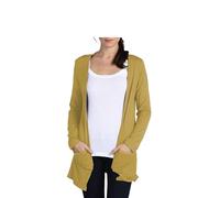 Prime fashions Ladies Long Sleeve Cardigan Women’s top - Modern & Classy (12-14, Mustard)