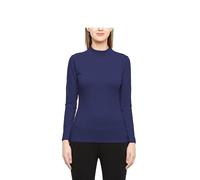 Prime fashions - Ladies Turtle Neck Long Sleeved Stretch Plain Polo Top Womens Jumper (M-L, Navy Blue)