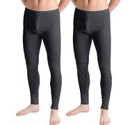 Prime fashions Mens 2 Pack Thermal Long John Bottom Ultra Soft Brushed Inside Warm Underwear for Winter and Coolest Weathers Charcoal