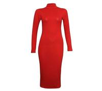 Prime fashions Women’s Long Sleeve Ladies Polo Turtle Neck Midi Maxi Summer Bodycon Dress - Modern Pain and Multi-Purpose Dress