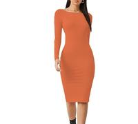 Prime fashions Women’s Long Sleeve Midi Maxi Summer Bodycon Dress Modern Pain and Multi-Purpose Dress