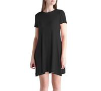 Prime fashions Women’s Plain Short Sleeve Ladies Party Swing Skater Dress Versatile & Comfortable Summer wear (3XL, Black)