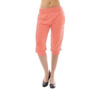 Prime fashions Womens Harem 3/4th Plain Baggy Pants (24-26, Coral)