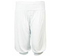 Prime fashions Womens Harem 3/4th Plain Baggy Pants (24-26, White)