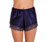 Prime Fashions Women's Satin French Knickers - Elegant Lace Briefs Nightwear Sexy Knickers for Women, Wear in Every Occasion, Sizes 10-28 - Lingerie UK Navy