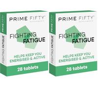 Prime Fifty Fighting Fatigue Supplement - 28 Day Supply - Energy Tablet with Vitamin B12, Magnesium & Iron for Over 50s - Co-Enzyme & C, D & B Vitamin Tablets for Tiredness & Fatigue (Pack of 2)
