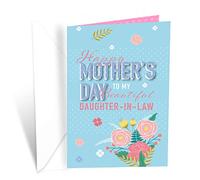 Prime Greetings Mother's Day Card for Daughter in Law Made in America Eco Friendly Thick Card with High Quality Envelope 5" x 7.8" Packed in Protective Envelope