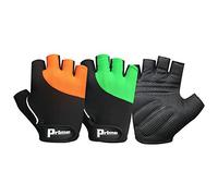 Prime Half Finger Cycle Weight Lifting Gym Fitness Sports Foam Padded Gloves 613 (Black-Green, M)
