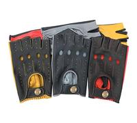 Prime Half Finger Gloves Driving Cycling Gym Sports Fingerless Multi Colours Gloves 316 (Black-Grey, L)