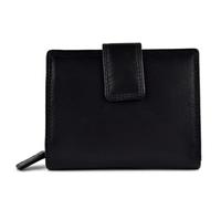 Prime Hide Ladies Compact Leather Purse/Wallet Quality Gift Colourful (Black)