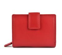 Prime Hide Ladies Compact Leather Purse/Wallet Quality Gift Colourful (Red)