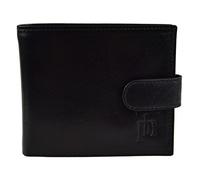 Prime Hide Mens/Gents Stylish Leather Tabbed Wallet Coin Pocket Gift Boxed (Black)