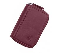 Prime Hide Real Leather RFID Safe Credit Card Holder Wallet Zip Around Fan Style Premium Leathers Mens Womans - Burgundy
