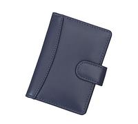 Prime Hide RFID Blocking Soft Blue Leather Credit Card Holder Wallet Popper Opening