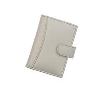 Prime Hide Soft Genuine RFID Blocking Leather Compact Credit Debit Card Holder Case with Removable Plastic Sleeves - Grey