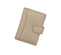 Prime Hide Soft Genuine RFID Blocking Leather Compact Credit Debit Card Holder Case with Removable Plastic Sleeves - Taupe