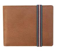 Prime Hide Texan RFID Blocking Men's Notecase Trifold Leather Wallet - with Security Elastic Strap Opening, 9 Card Slots Pemium Leathers - Brown