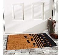 Prime Homewares Foot Print Design Coir Doormat Heavy Duty, Non Slip Backing Doormat 100% Coir PVC Back Entrance Mat Footprint Design (40 x 60cm)