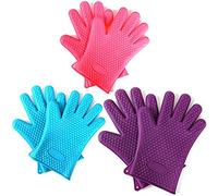 Prime Homewares - Set of 2 - Heat Resistant Silicone Kitchen and BBQ Gloves -Perfect Grill Gloves, Great for Cooking, Boiling-Water Proof,Dishwasher Safe, and Outperforms Oven Mitts (Pink)