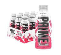 PRIME Hydration ICE RED CHILL, Sports Drinks, Electrolyte Enhanced for Ultimate Hydration, 250mg BCAAs, B Vitamins, Antioxidants, Low Sugar, 16.9 Fl Oz, 12 Pack