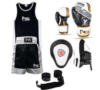 PRIME KIDS BOXING SET UNIFORM TOP/SHORT 3-14 YEARS + FOCUS PAD 1104 KIDS BOXING GLOVES 1004 6-OZ (Focus pad 1104, Uniform 9-10 years) SET-20