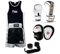 PRIME KIDS BOXING SET UNIFORM TOP/SHORT 3-14 YEARS + FOCUS PAD 1104 KIDS BOXING GLOVES 1006 6-OZ (Focus Pad 1104, Uniform 9-10 Years) SET-19