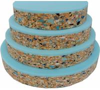 Prime Kingdom High-Density Ultra Firm Recon Foam 2.5" Thick Bonded Blue Layer Round Seat Cushion Pads for Bar Stools Chairs and Upholstery Custom (15" x 15")