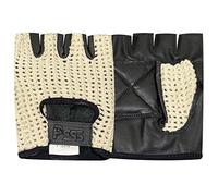 Prime Leather FINGERLESS NET GLOVES CYCLE BIKER GYM CYCLING DRIVING BODY BUILDING WEIGHT LIFTING BLACK WITH WHITE MESH 401 (BLACK-WHITE, 2X-LARGE)