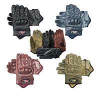 Prime Leather Full finger motorbike motorcycle summer/winter short style Atalian Cow crunch leather 9004 (Black, XL)