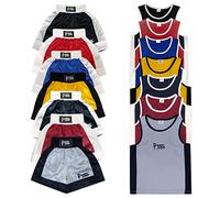 Prime Leather NEW KIDS BOXING UNIFORM 2 PICES SET (TOP & SHORT) RED, 03 TILL 14 YEAR OLD KIDS (Grey, 7-8 Years)
