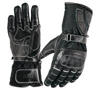 Prime Leather Ultimate Motorbike Motorcycle Premium Racing Gloves Vented Motocross Cordura Inside Thinsulate And Hi-Pora Lining Water proof Gloves Model: 9009/9010 (9010-Black, XL)