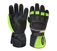 Prime Leather Ultimate Motorbike Motorcycle Premium Racing Gloves Vented Motocross Cordura Inside Thinsulate And Hi-Pora Lining Water proof Gloves Model: 9009/9010 (9009-Green, M)